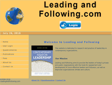 Tablet Screenshot of leadingandfollowing.com